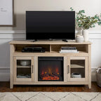 58-inch 2-Door Highboy Fireplace TV Stand with Storage