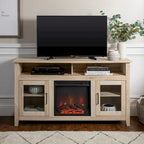 58-inch 2-Door Highboy Fireplace TV Stand with Storage