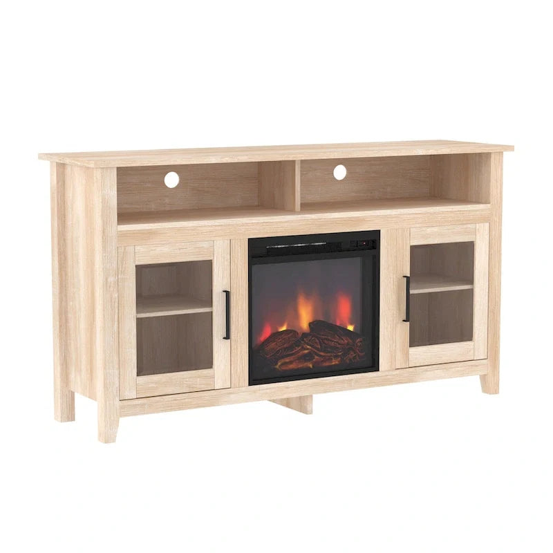 58-inch 2-Door Highboy Fireplace TV Stand with Storage