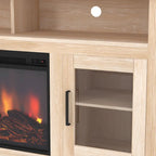 58-inch 2-Door Highboy Fireplace TV Stand with Storage