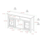 58-inch 2-Door Highboy Fireplace TV Stand with Storage