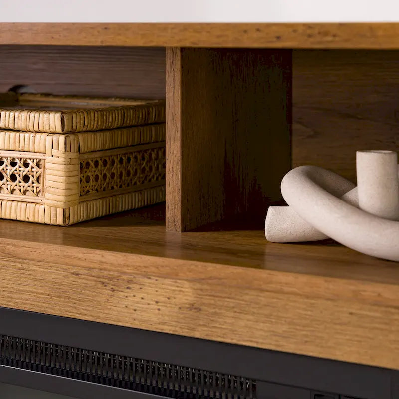 58-inch 2-Door Highboy Fireplace TV Stand with Storage