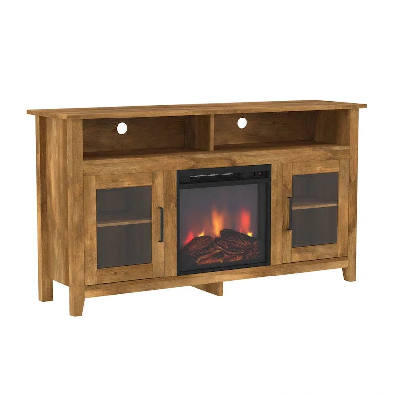 58-inch 2-Door Highboy Fireplace TV Stand with Storage