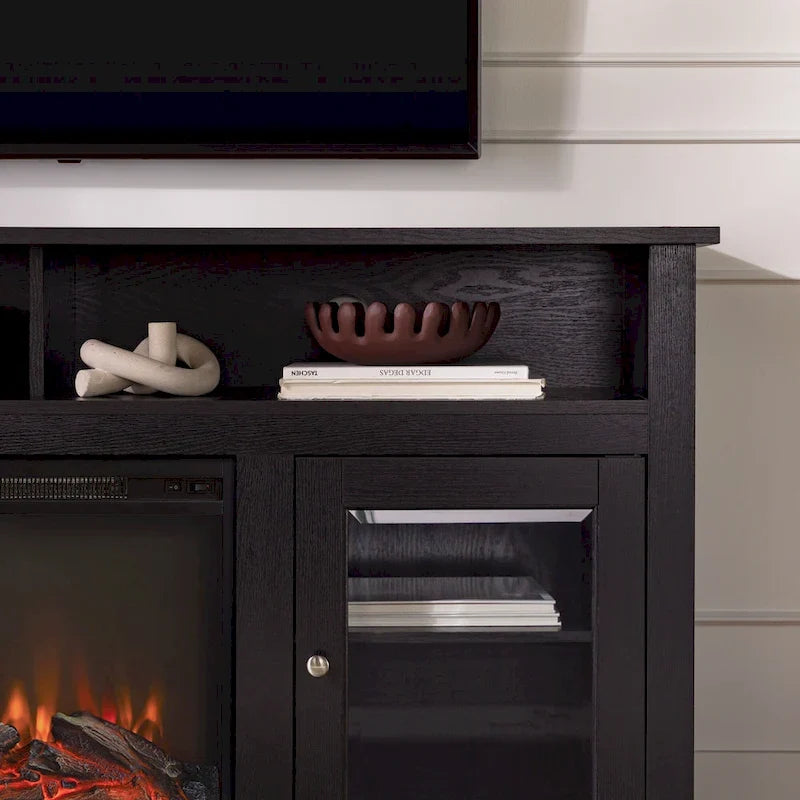 58-inch 2-Door Highboy Fireplace TV Stand with Storage