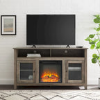 58-inch 2-Door Highboy Fireplace TV Stand with Storage