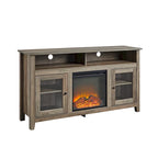 58-inch 2-Door Highboy Fireplace TV Stand with Storage