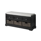 Storage Bench with Cushion, 3 Drawers and 3 Baskets