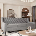 78.75 3-Seater Fabric Sofa with Tufted Back – Grey