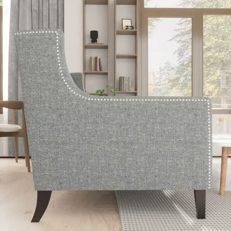 78.75 3-Seater Fabric Sofa with Tufted Back – Grey