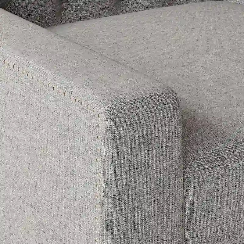 78.75 3-Seater Fabric Sofa with Tufted Back – Grey