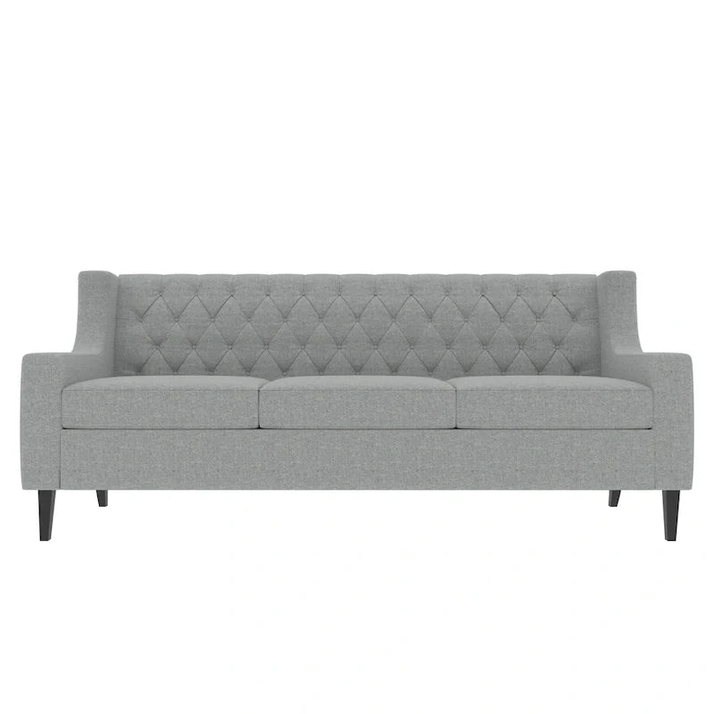 78.75 3-Seater Fabric Sofa with Tufted Back – Grey