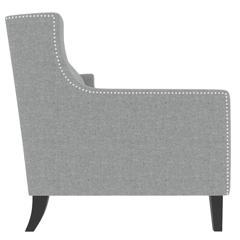 78.75 3-Seater Fabric Sofa with Tufted Back – Grey