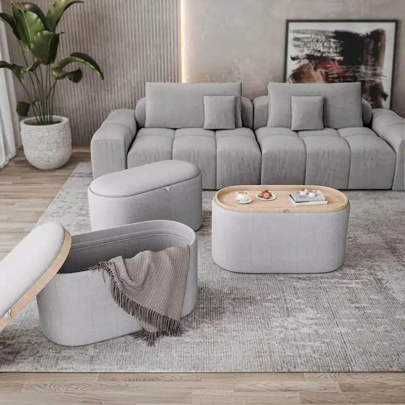 Reversible Storage Ottoman, 30 Wide
