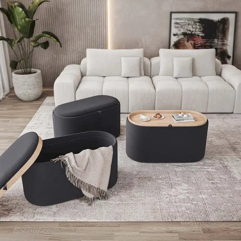Reversible Storage Ottoman, 30 Wide