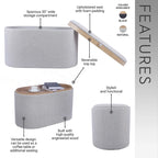 Reversible Storage Ottoman, 30 Wide