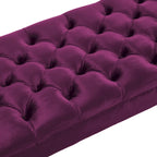 Upholstered Tufted Velvet Bench with Wooden Legs