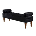 Upholstered Tufted Velvet Bench with Wooden Legs