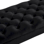 Upholstered Tufted Velvet Bench with Wooden Legs
