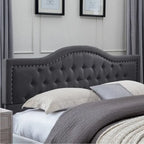 King Size Upholstered Platform Bed with Tufted Arched Headboard