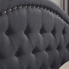 King Size Upholstered Platform Bed with Tufted Arched Headboard