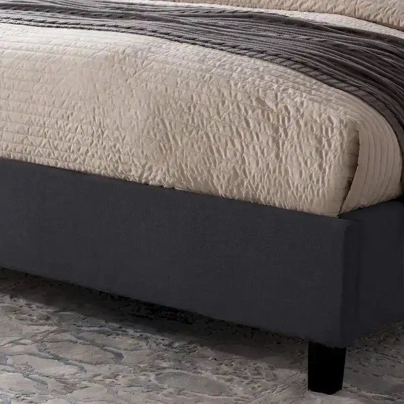 King Size Upholstered Platform Bed with Tufted Arched Headboard
