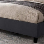 King Size Upholstered Platform Bed with Tufted Arched Headboard