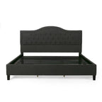 King Size Upholstered Platform Bed with Tufted Arched Headboard
