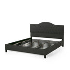 King Size Upholstered Platform Bed with Tufted Arched Headboard