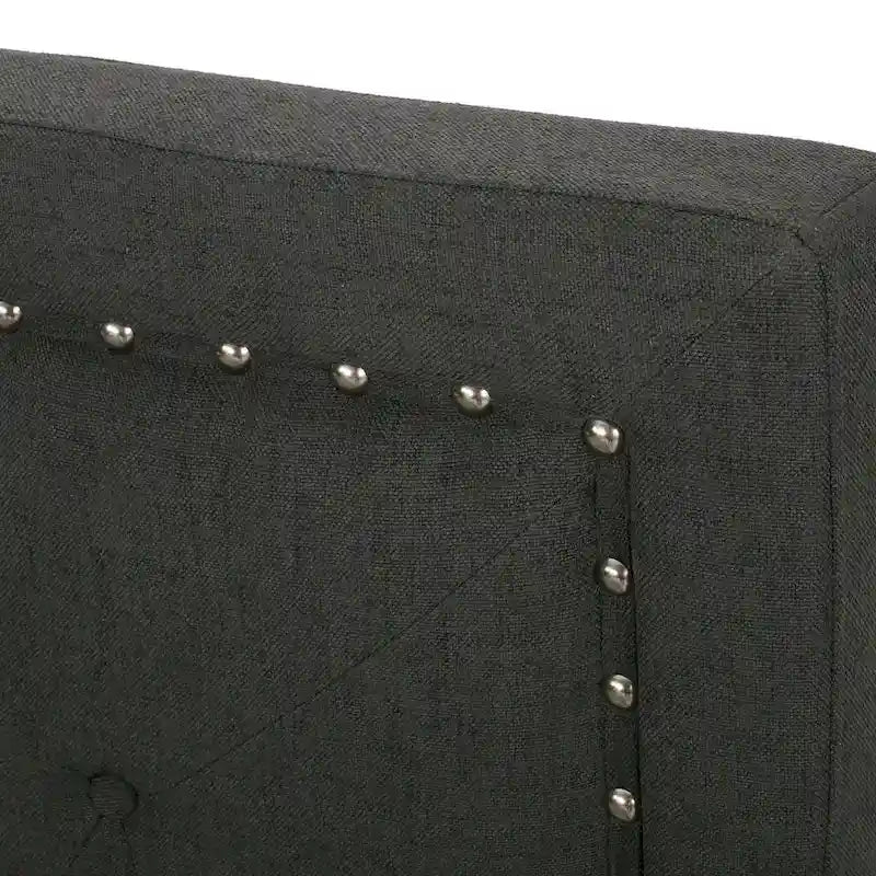 King Size Upholstered Platform Bed with Tufted Arched Headboard