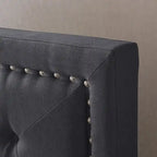King Size Upholstered Platform Bed with Tufted Arched Headboard