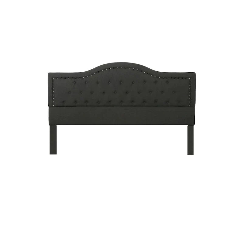King Size Upholstered Platform Bed with Tufted Arched Headboard