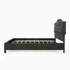 King Size Upholstered Platform Bed with Tufted Arched Headboard