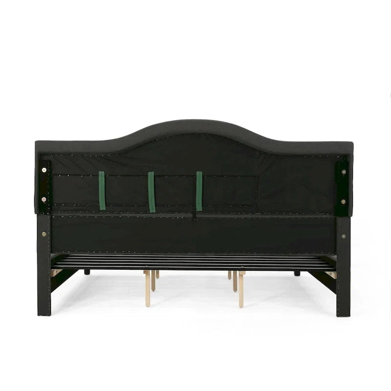 King Size Upholstered Platform Bed with Tufted Arched Headboard