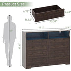 8-Drawer Dresser with Charging Station and LED Lights