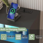 8-Drawer Dresser with Charging Station and LED Lights