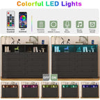 8-Drawer Dresser with Charging Station and LED Lights