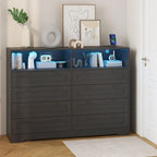 8-Drawer Dresser with Charging Station and LED Lights
