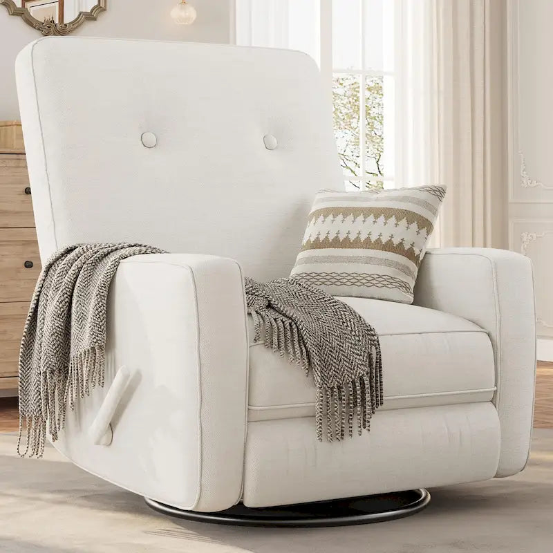 360° Swivel Glider Recliner Chair with Adjustable Footrest