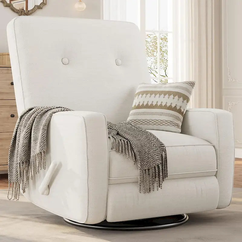 360° Swivel Glider Recliner Chair with Adjustable Footrest