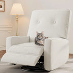 360° Swivel Glider Recliner Chair with Adjustable Footrest