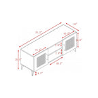 TV Stand Storage Cabinet with Rattan Net, 51.2 Inch