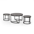 Modern Industrial 3-Piece Coffee Table Set
