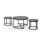 Modern Industrial 3-Piece Coffee Table Set