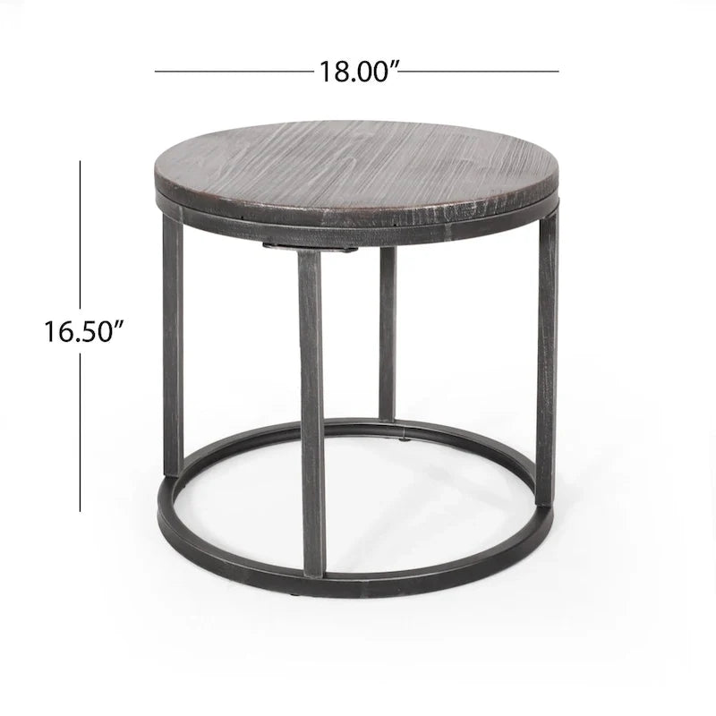 Modern Industrial 3-Piece Coffee Table Set