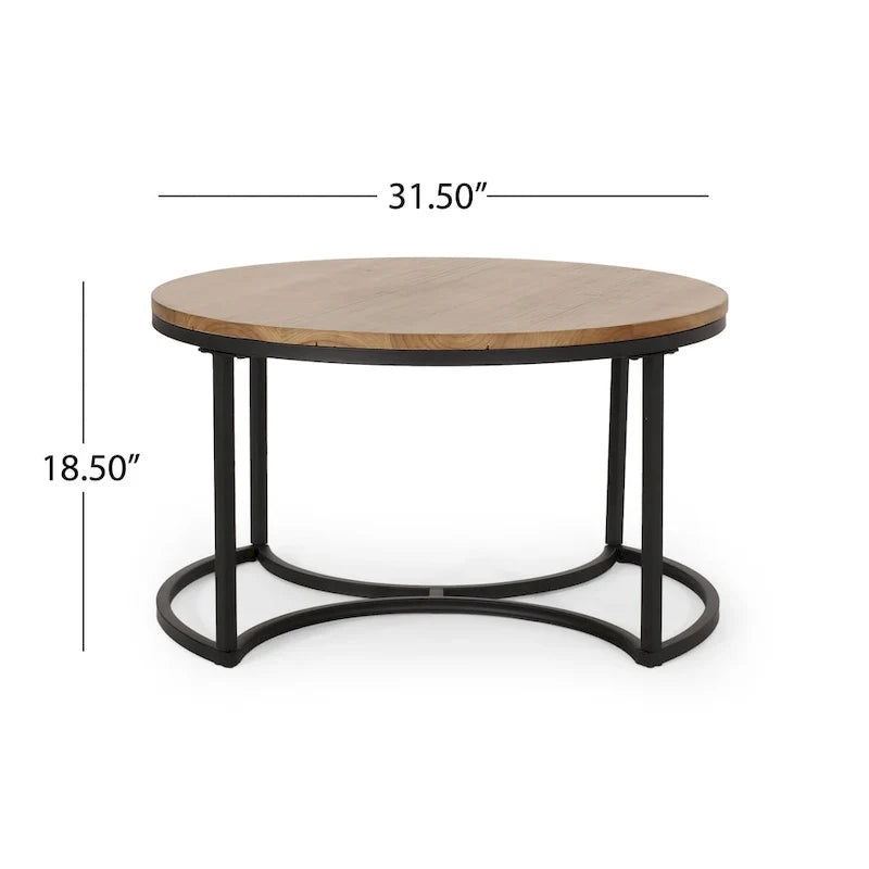 Modern Industrial 3-Piece Coffee Table Set