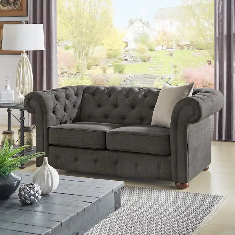 Chesterfield Loveseat with Button Tufting