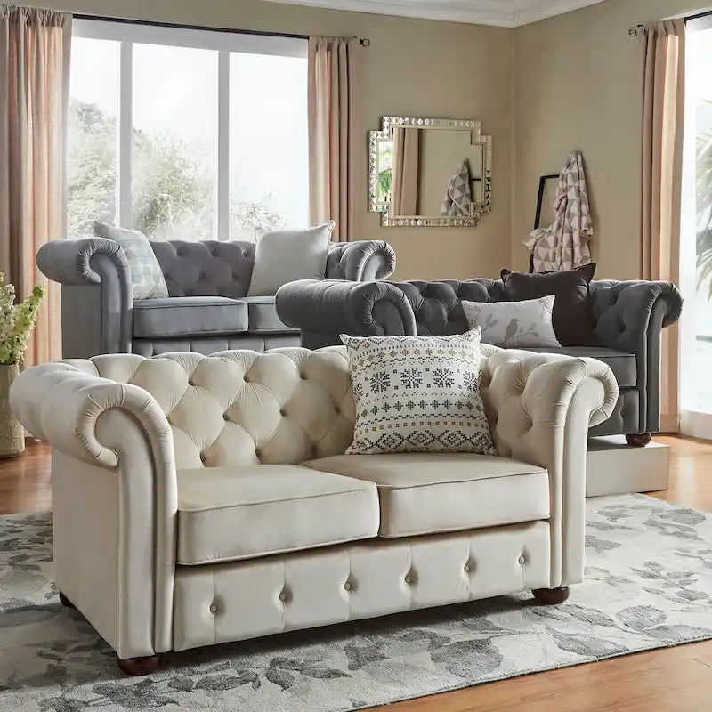 Chesterfield Loveseat with Button Tufting
