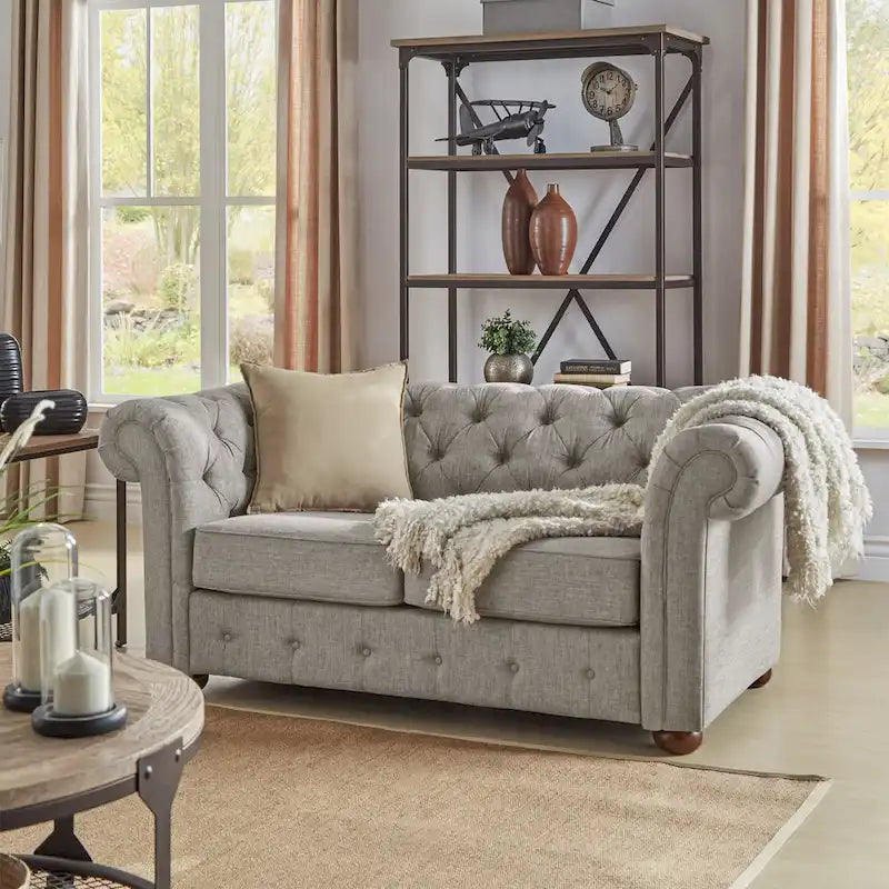 Chesterfield Loveseat with Button Tufting