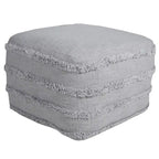 Solid Textured Stripe Pouf Ottoman