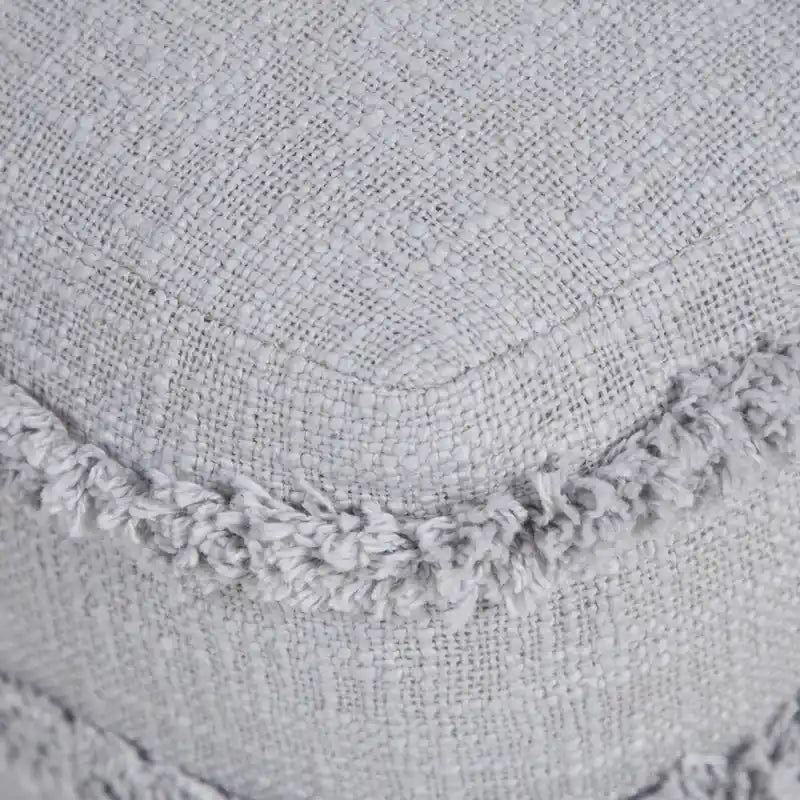 Solid Textured Stripe Pouf Ottoman